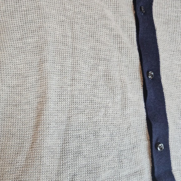 American Eagle Collared Henley Shirt Small Waffle Knit Mens Classic Fit Preppy - Picture 3 of 7